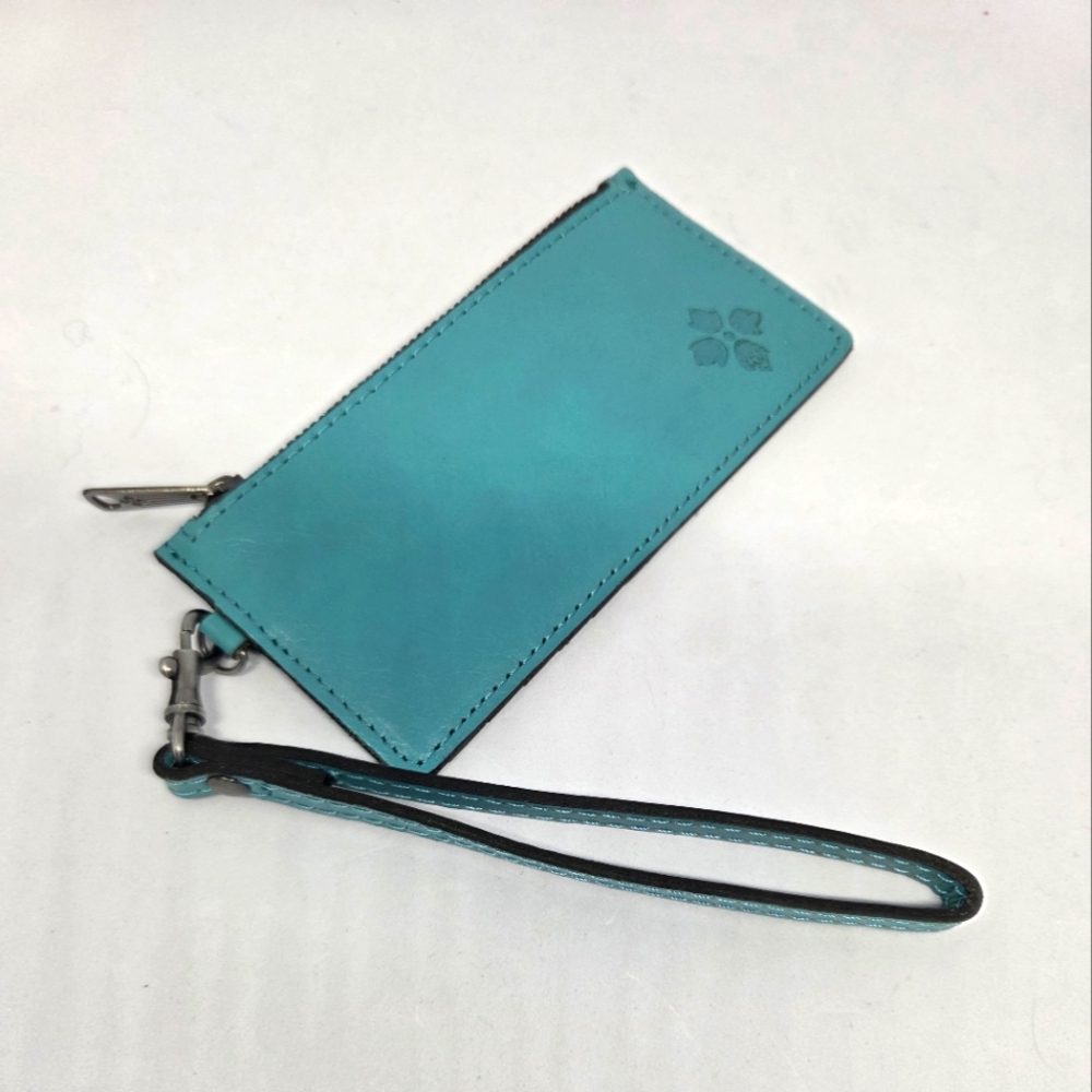 Patricia Nash 100% Blue Teal Leather Small RFID Card/Coin Wristlet ~ NWOT - Picture 9 of 10